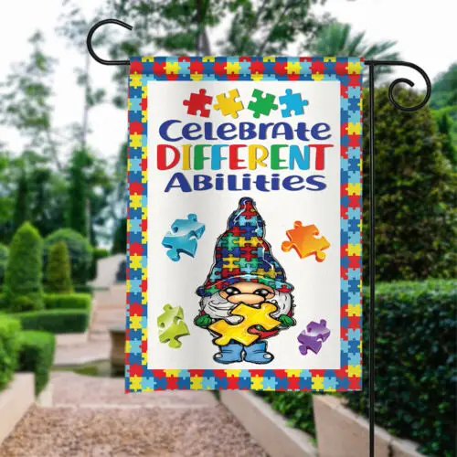 Autism Awareness Garden Flag, Celebrate Different Abilities Double-sided Flag VVL YYX EEZ