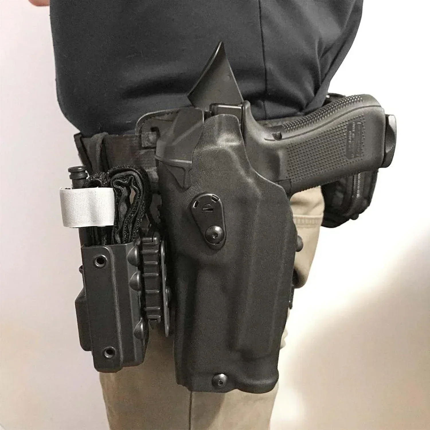 Kit de sistema de travamento QLS com garfo de travamento QLS19 e placa receptor QLS22 para base adaptadora de coldre de serviço e acessórios