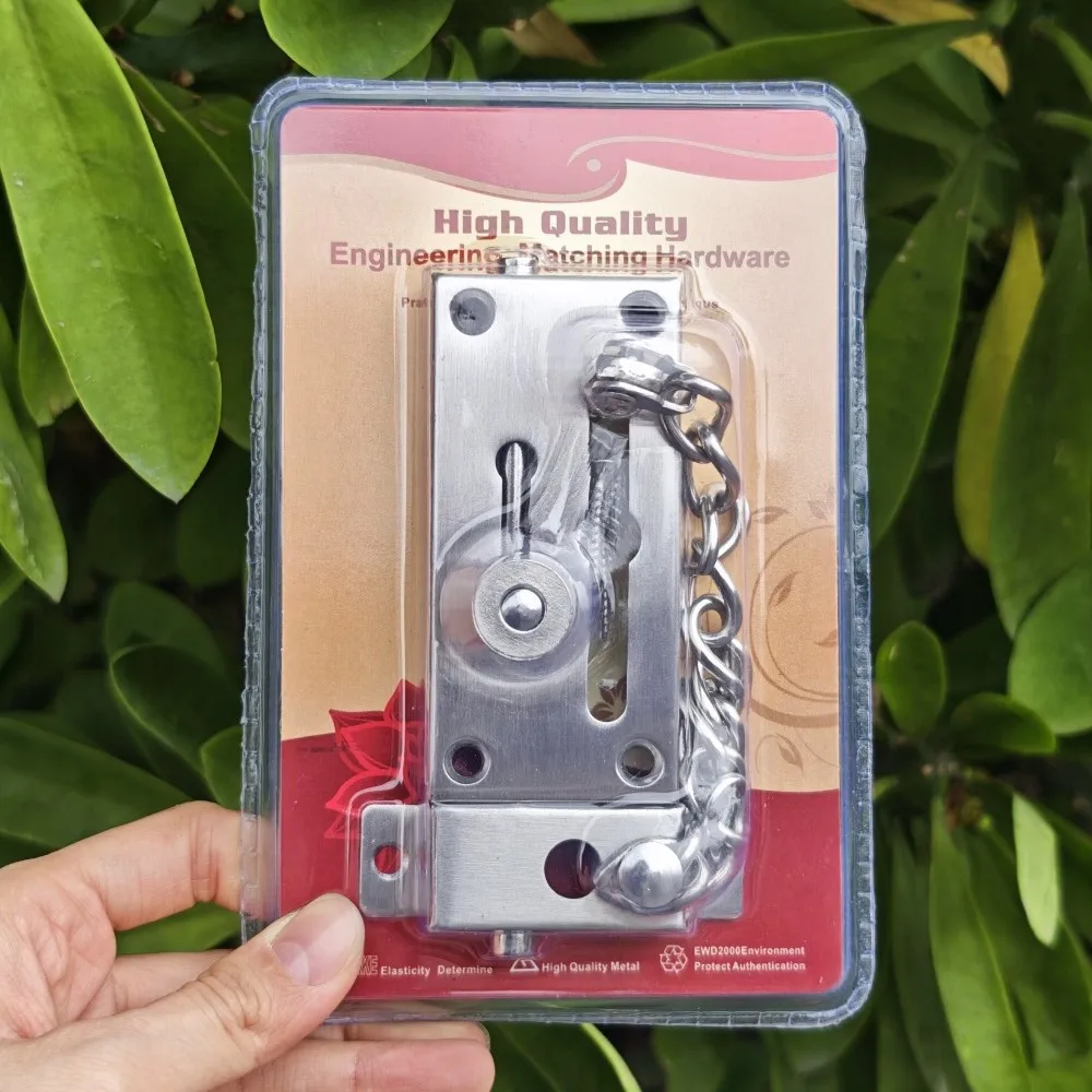 Stainless Steel Security Chain, New Type of Door and Hotel Latch, Home Hardware Accessory, Security Chain with Latch