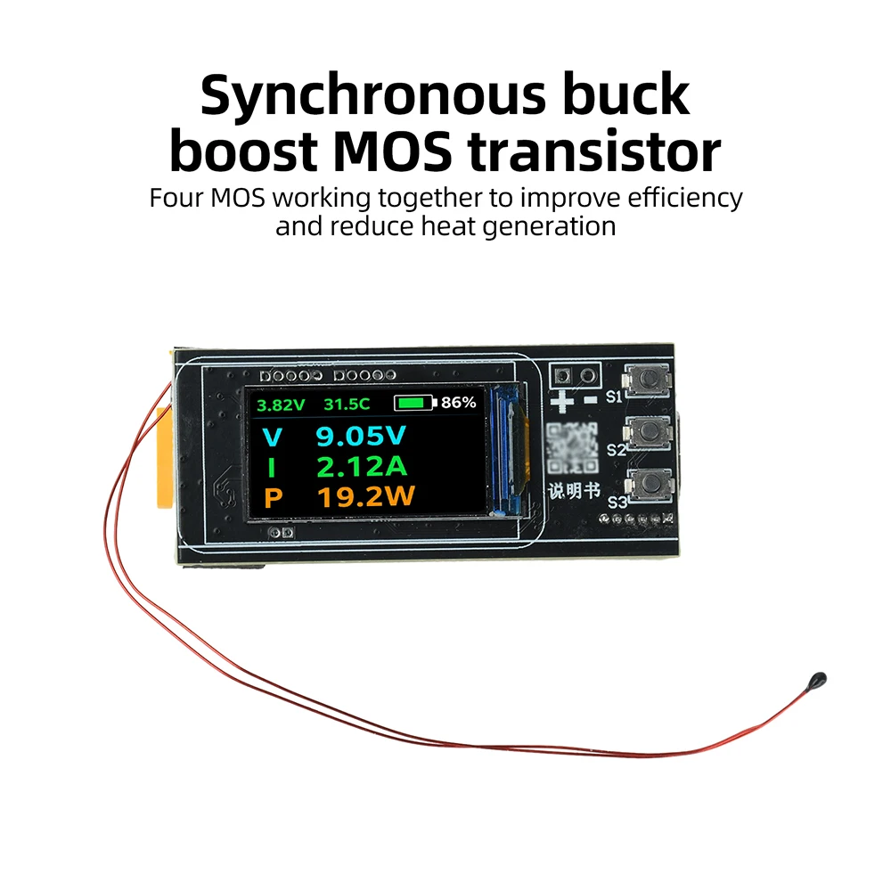 PD140W Schnelllade-Modul TFT-Display 2-6S Lithium-Batterie-Ladeplatine Powerbank-Mainboard-Kit IP2366 Buck-Boost-Wandler – Detail 3