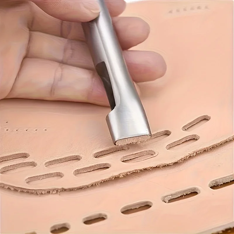 5-teiliges ovales Lederlochstanzer-Set, Edelstahl, 1,5-9 mm, geeignet für DIY-Taschen, Schuhe, Gürtel – robustes Handwerkzeug-Set – Detail 4