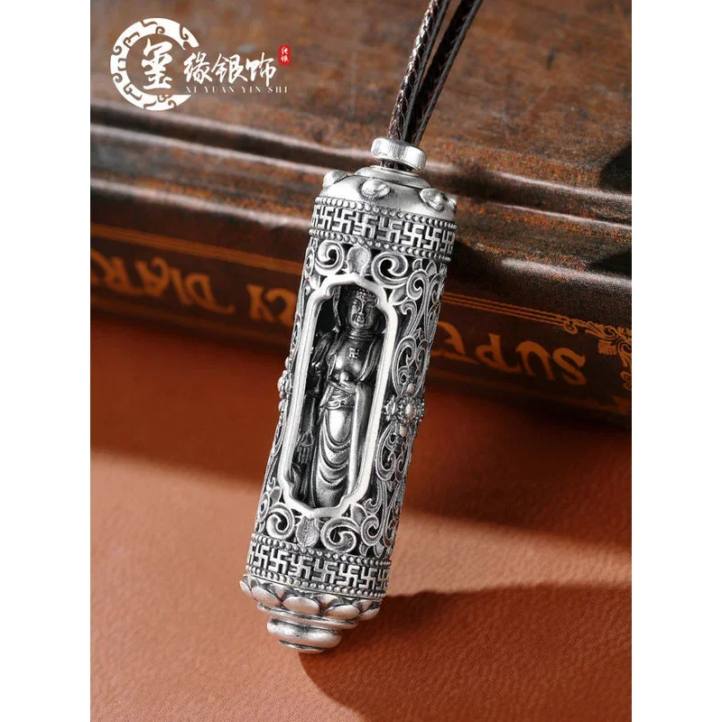 Goddess Matsu of The Sea Mazu Sterling Silver 999 Pendant Bodhisattva Heaven Holy Mother Queen Buddha Bless Peace Smooth Sailing