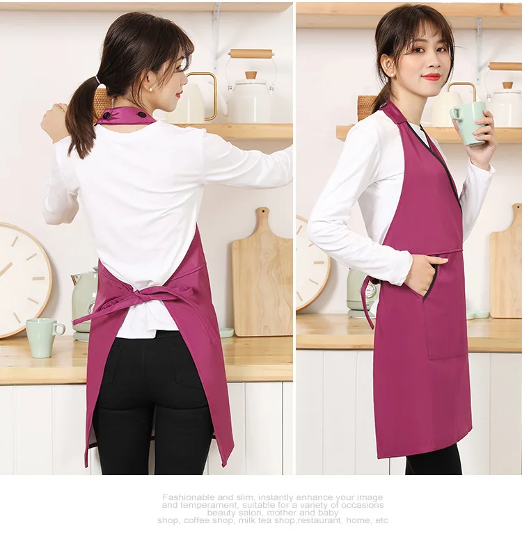 Factory Sale Fashion Kitchen Apron Beauty Salon Coffee Shop Attendant Work Kitchen Accessories Apron Custom Logo Color Wholesale