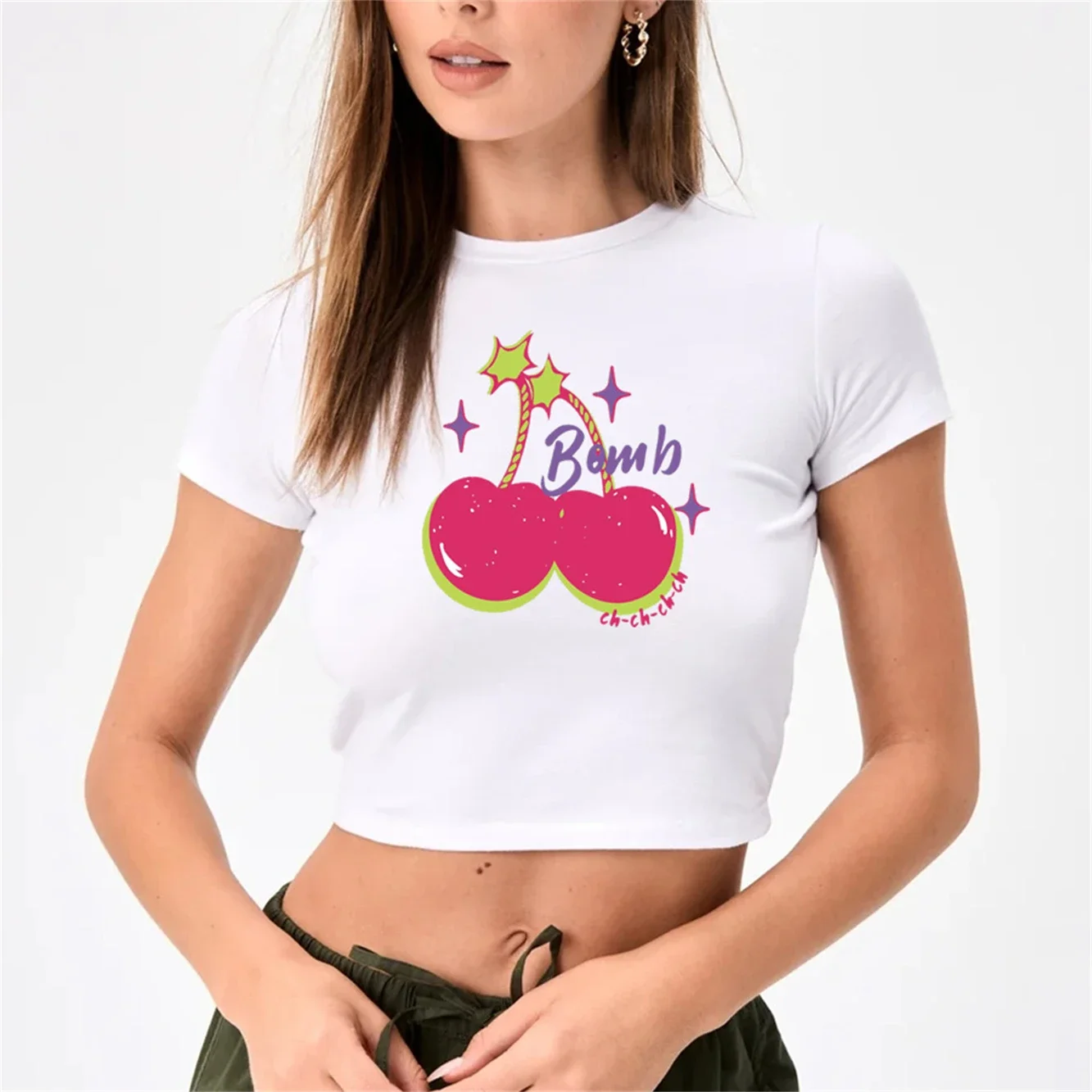 Spit in My Mouth Crop Top Baby Tee Mädchen Sommerdruck Slim Tops Y2k EMO Mädchen Casual T-Shirts Tops Sommer 90er T-Shirts Vintage Tops – Detail 7