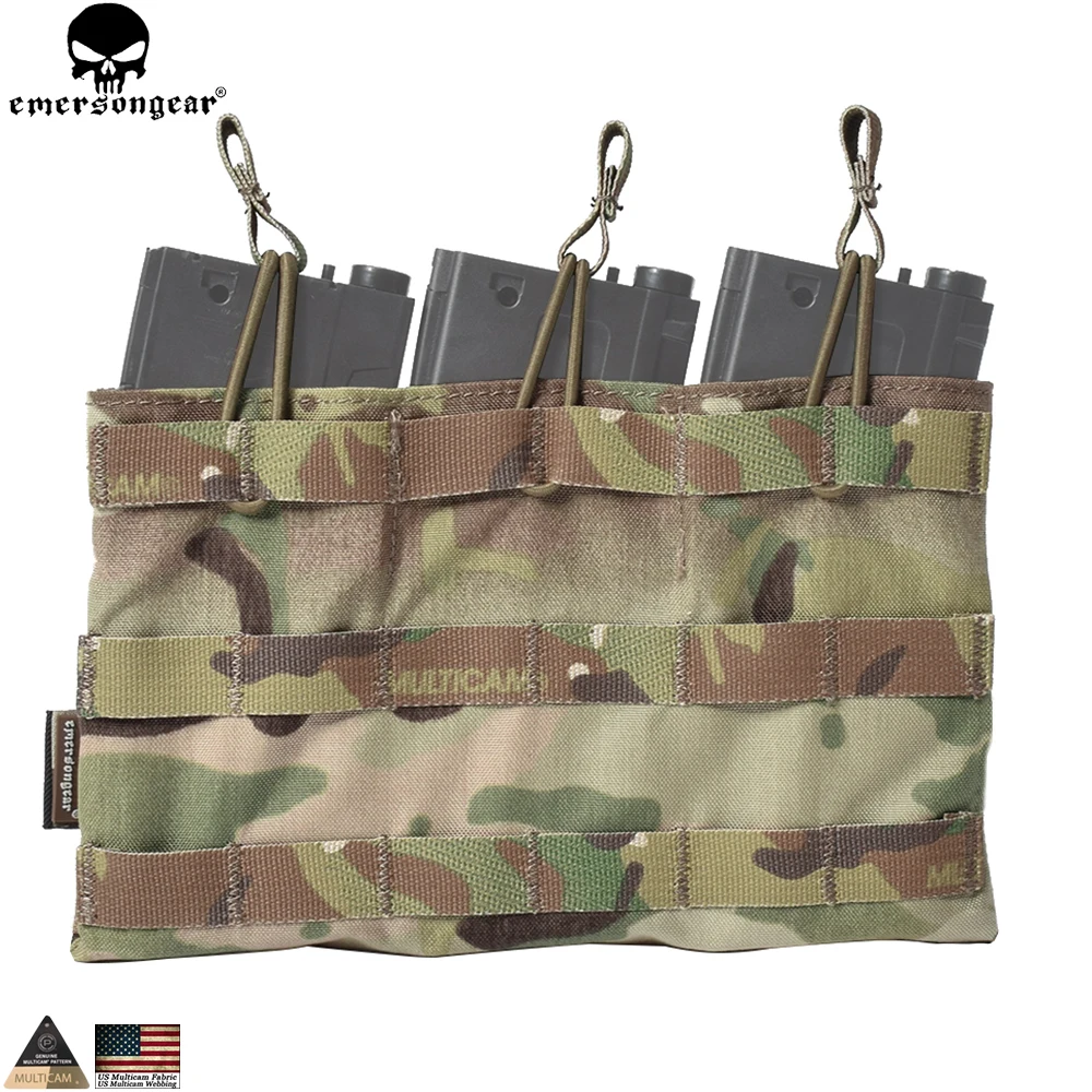 EMERSONGEAR 5.56 Triple Open Top Mag Pouch Tactical Combat Gear Molle Magazine Pouch Mag Holder Multi-camo Coyote Brown EM6356