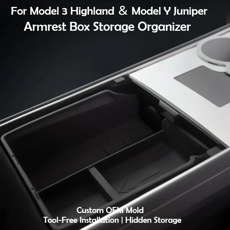 

Подходит для Tesla Model 3 Highland Y Juniper, подлокотник, ящик для хранения, центральное управление, аксессуары для модификации хранения автомобиля