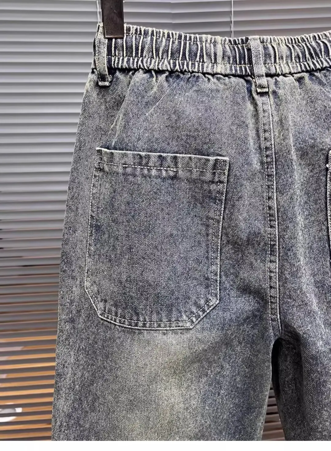 Trousers Cargo Light Blue Jeans For Men Cropped Male Cowboy Pants Harem Designer Patchwork Streetwear American korean Fashion