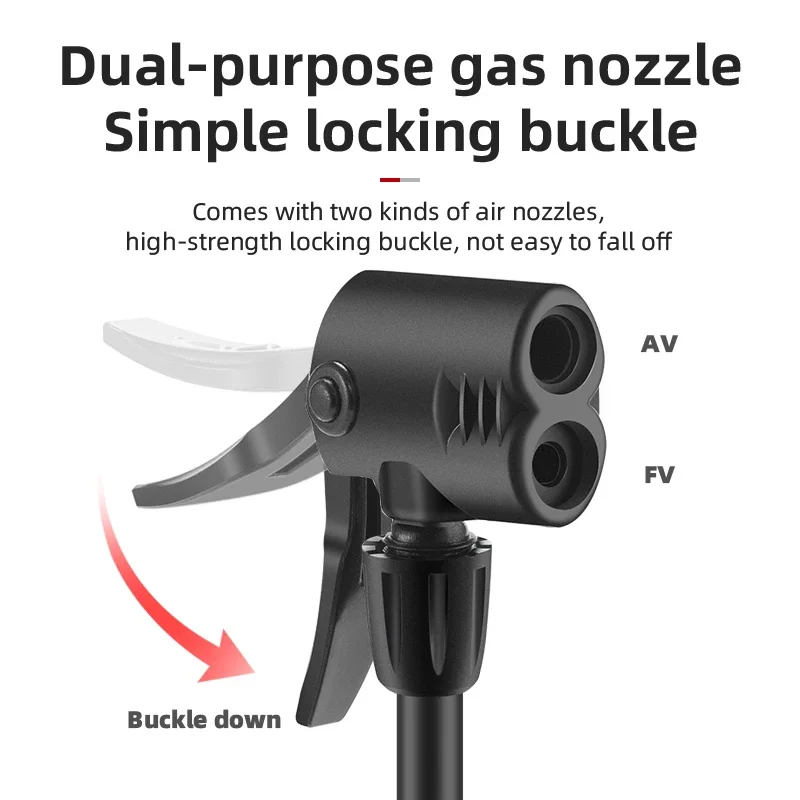 80PSI Hogedrukpomp Voor Fiets AV/FV Luchtinflator Schrader Presta Ventiel Balslang inflator