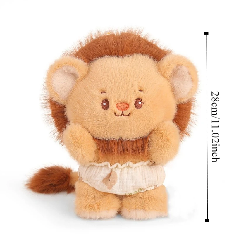PP Cotton Soft Elephant Lion Plush Toy Interactive Stuffed Animals Kids Animal Plush Toys Collection Fluffy Soothing Hug Pillow