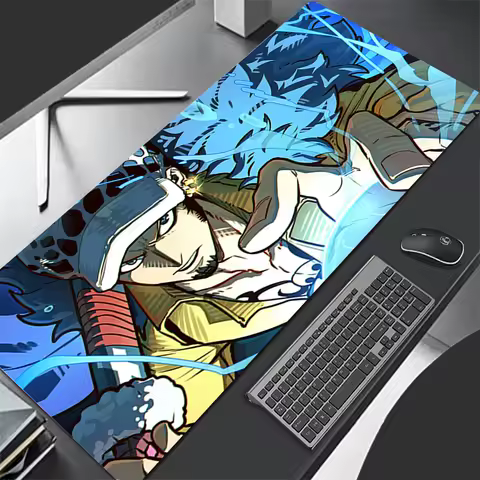 Gaming Mousepad one piece Trafalgar D Water Law Big Computer Gamer Mouse pad Natural Rubber with Locking Edge Gaming Mouse Mat