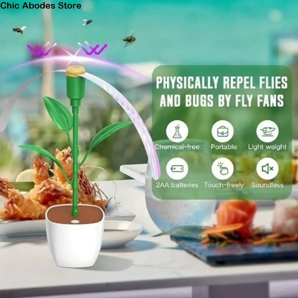 

Портативный настольный вентилятор для отпугивания мух, цветочный горшок, складной вентилятор для защиты от мух, беззвуковой безопасный вентилятор для еды, приготовление пищи