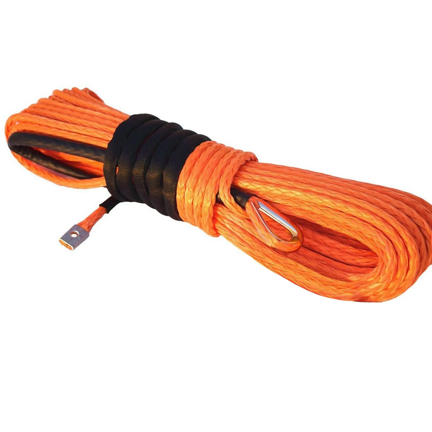 Synthetic Winch Rope, Orange1/4 x 50Ft Synthetic Winch Rope Line Cable for ATV UTV SUV Truck Boat Winch