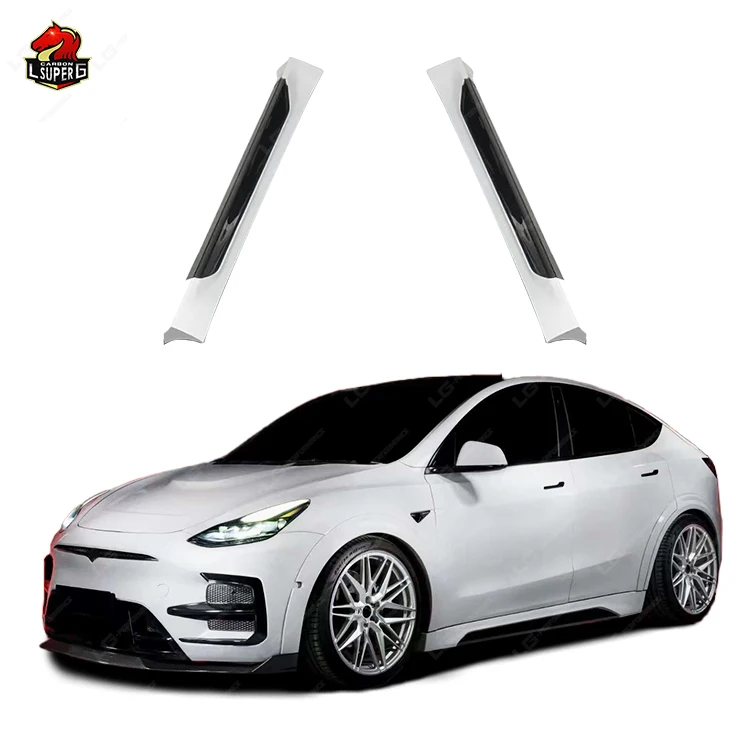 

D Style Car Body Kit Side Skirt for Tesla Model Y Side Skirts Car Automotive Parts High Quality Carbon Fiber Material Side Skirt