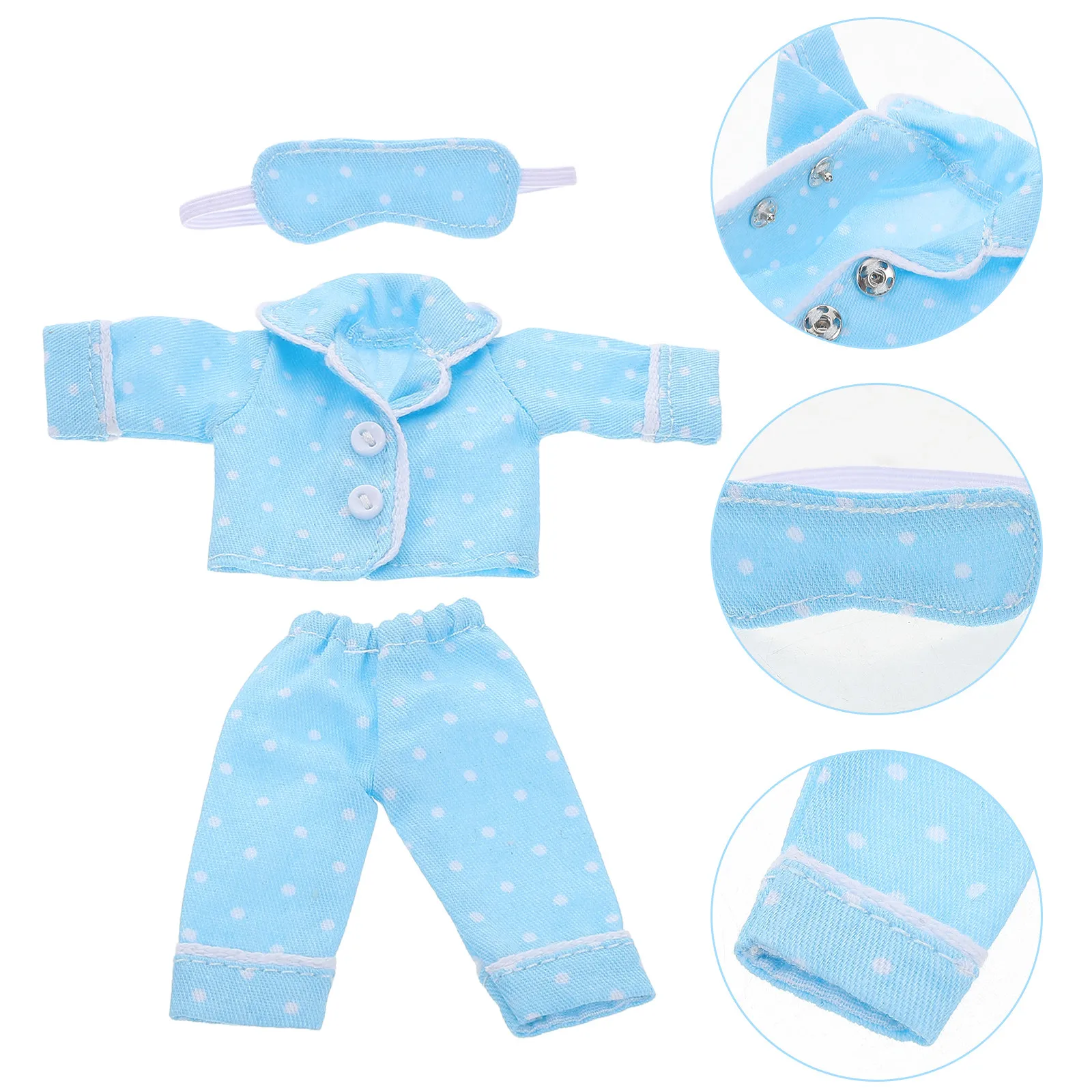 1Set Mini Sleepwear Clothes Soft Pajama Outfit Eye Mask Casual Lounging Clothing Set for Kids Child Role Play Accessories Kit