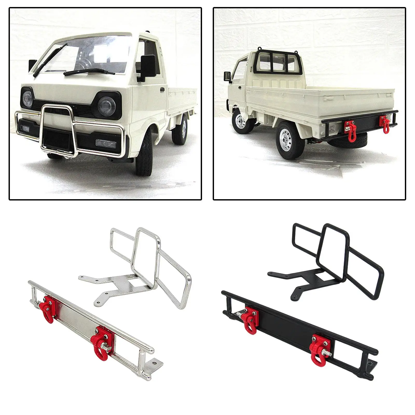 

RC Car Front Rear Bumper w / Hook for WPL D12 1:10 RC Crawler Truck