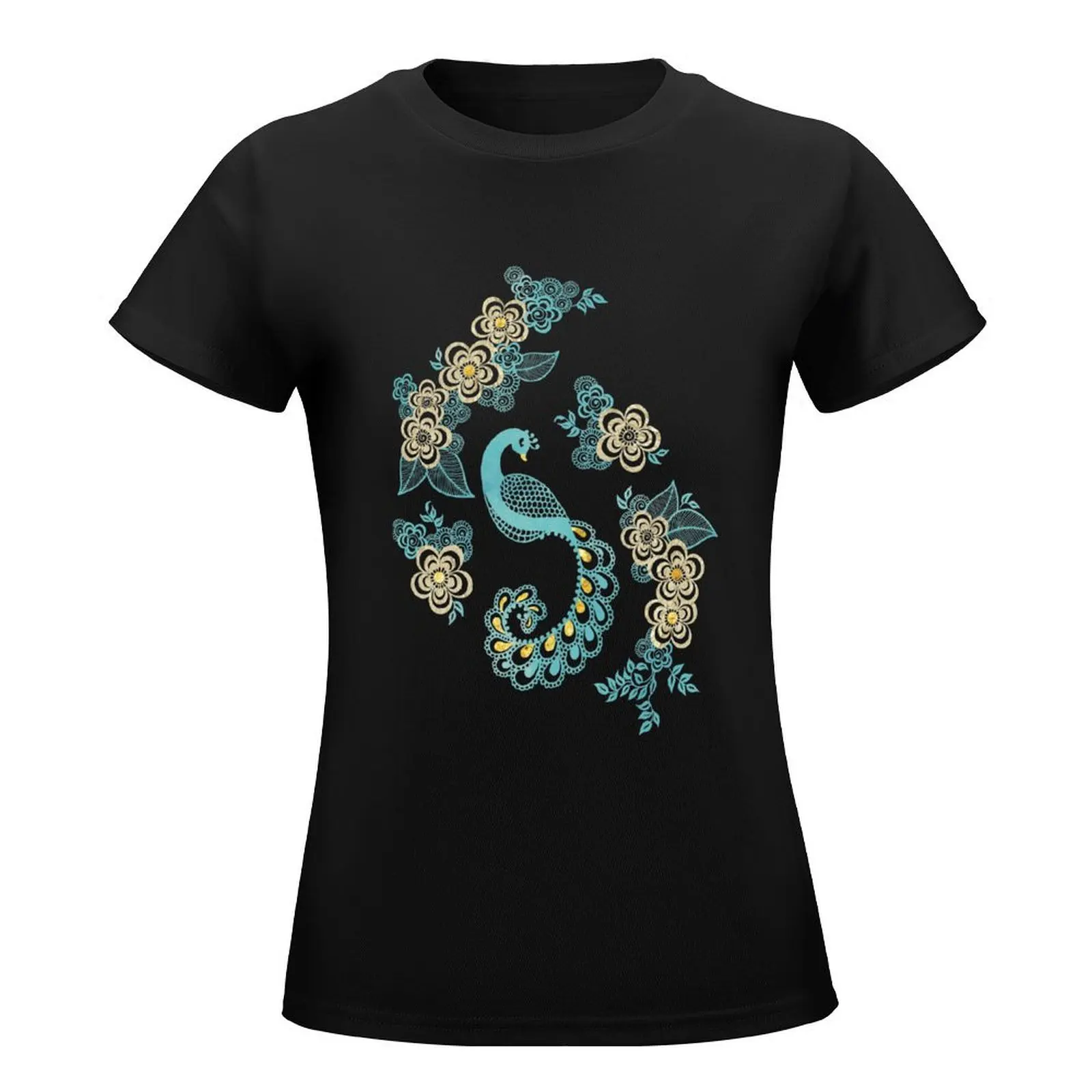 Henna Tattoo Peacock T-Shirt kawaii clothes Aesthetic clothing summer clothes cropped t shirts for Women