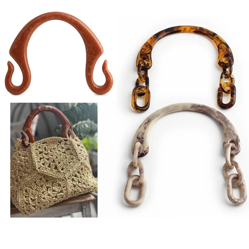2/4/6PCS Resin U-shaped Detachable Decorative Handle Accessory, Leather Bag Arch Bridge Chain Handle, DIY Handcraft Accessory