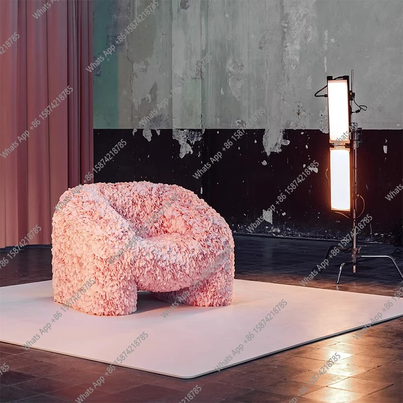 

Nordic design personality creative pink petals modern simple chair business hotel negotiation chair