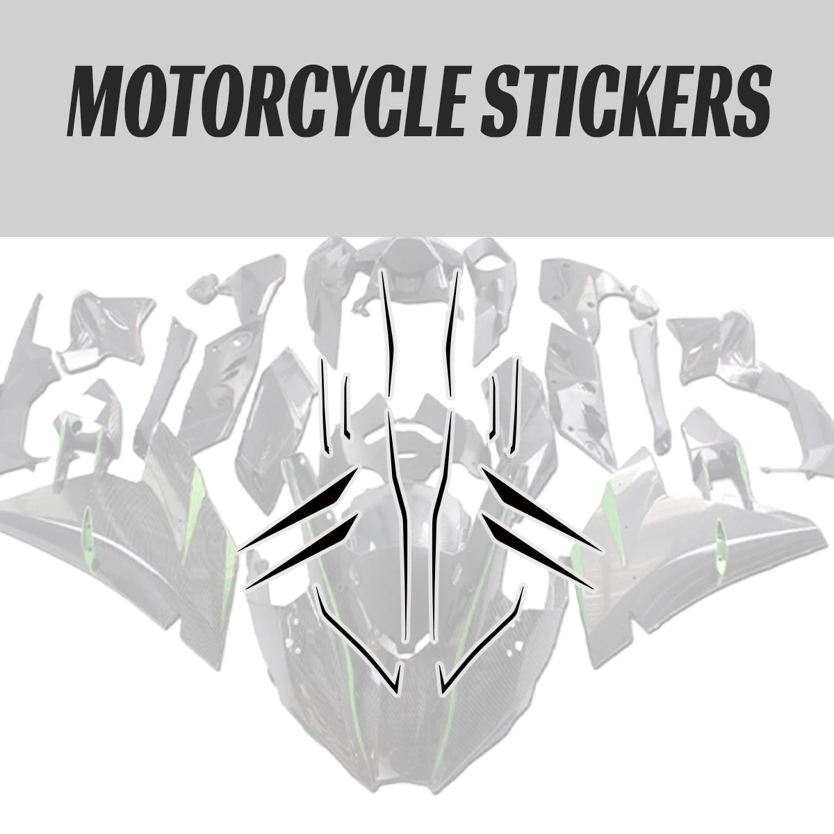 for Kawasaki Ninja H2 H2R Line Sticker 2015–2024 Body Fairing Decorative Sticker Motorcycle H2R Line Stripes Sticker Vinyl Decal