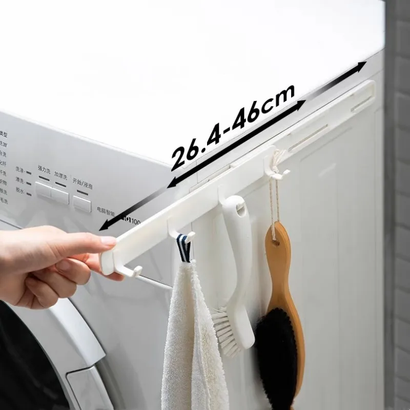 Einziehbarer Haken, selbstklebender Hakenstreifen, 4 U-förmige Haken auf einem Streifen für Badezimmer, Küche, Aufhänger, zum Aufkleben an der Wand, zum Aufhängen an der Tür