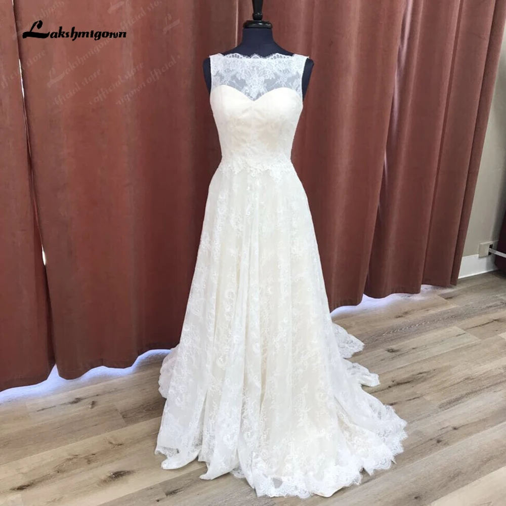 

Lakshmigown Summer Lace Wedding Gowns Sexy Women Beach Boho A-line Bridal Dress Vestido de Novia