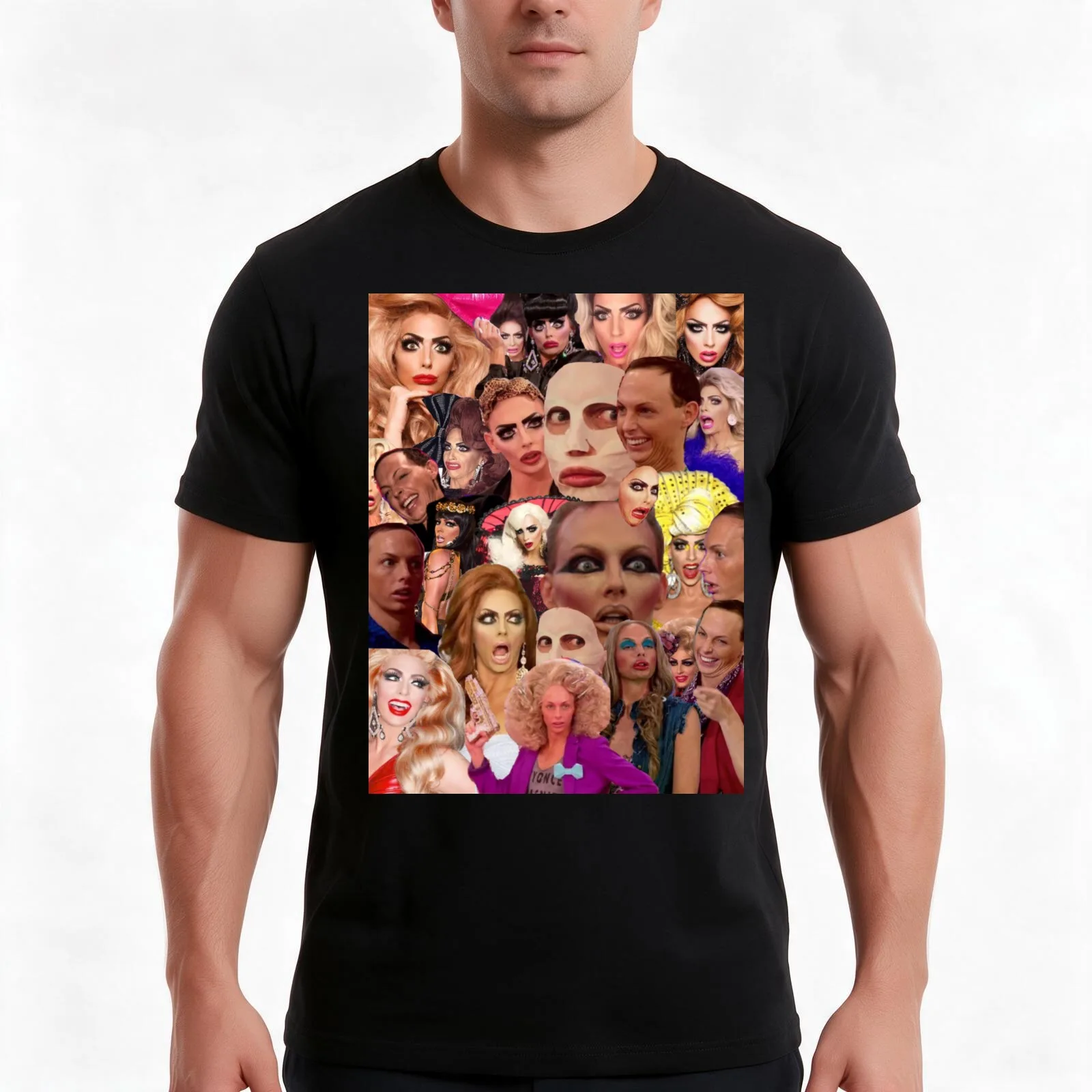 Alyssa Edwards Collage T-Shirt, Summer Casual Cotton Tee, Oversized Streetwear Tops, Vintage Graphic Print, Unisex Men Women