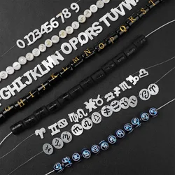 12 Constellation Letters Number Beads Natural Shell Glass Stone Charms Accessories For Jewelry Making Necklace Bracelet Handmade