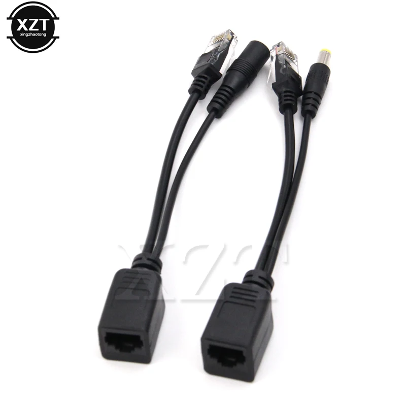 Newest POE Adapter cable Connectors Passive Power cable Ethernet PoE Adapter RJ45 Injector + Splitter Kit 5V 12V 24V 48V