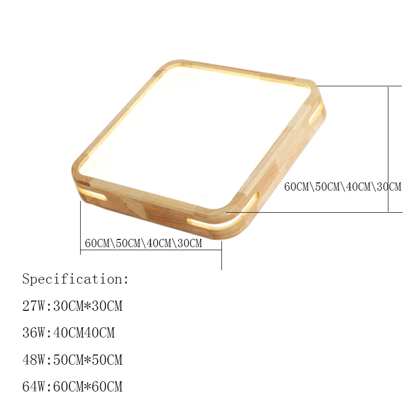 Lámpara de techo Led cuadrada para dormitorio, iluminación neutra, blanca fría y cálida, 2,4G, Control remoto, atenuación