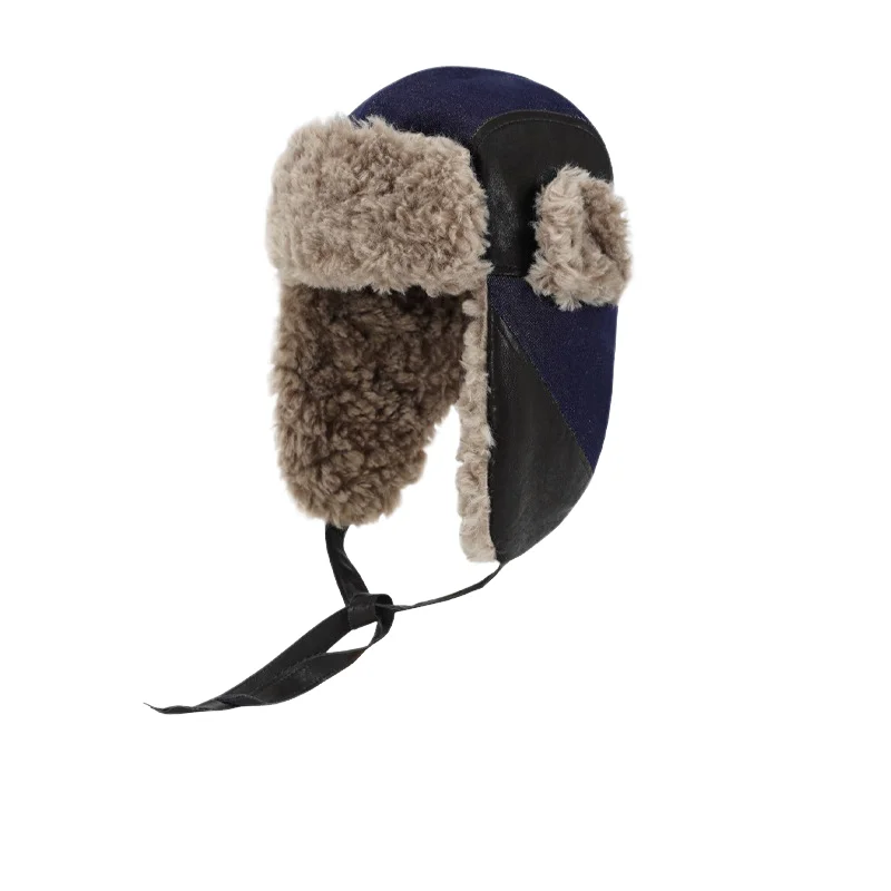 

Зимняя толстая теплая русская шапка для мужчин и женщин, флисовая шапка-авиатор-бомбер, шапка-траппер из искусственного меха, кожаная шапка с ушками, уличная велосипедная шапка