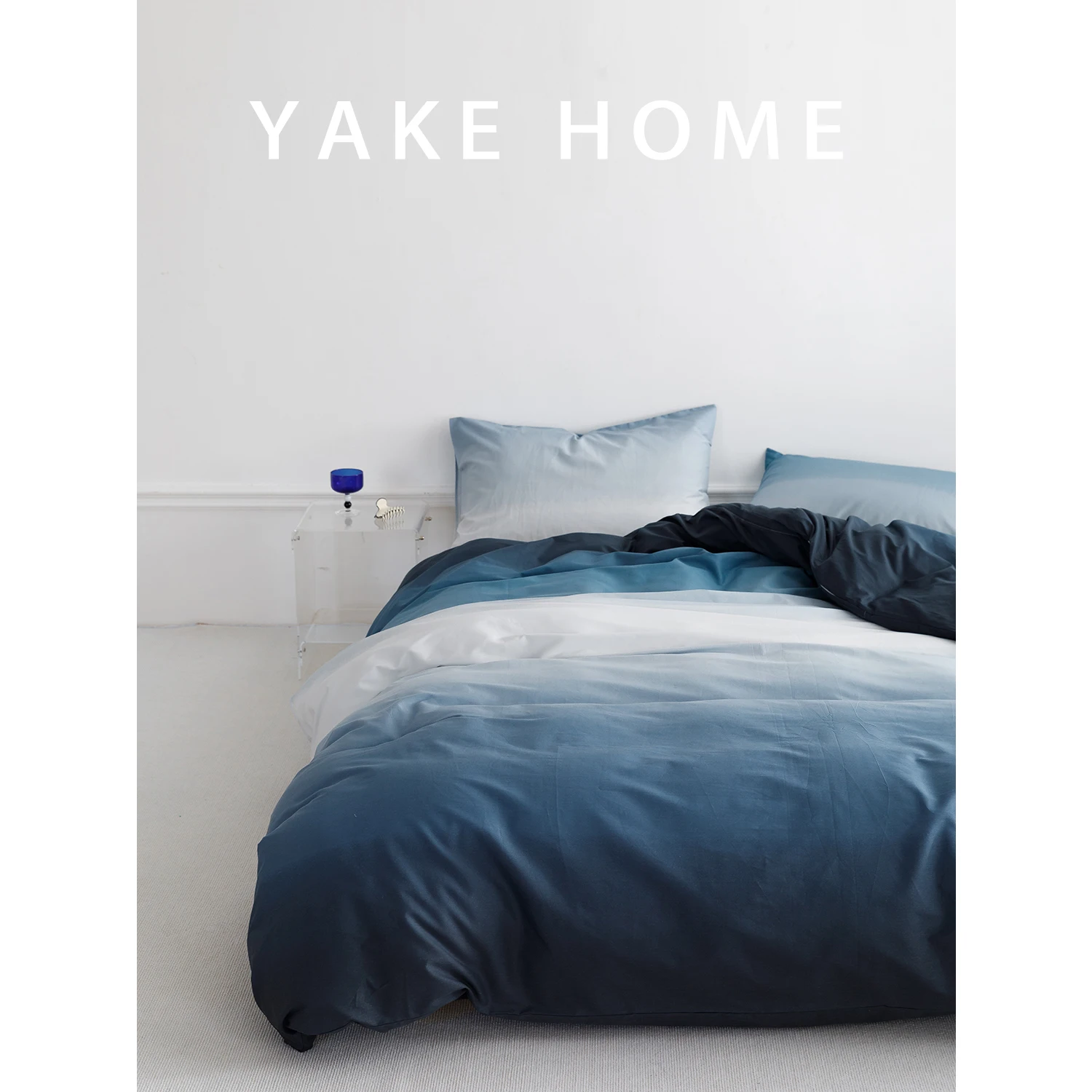 

Комплект постельного белья YAKEHOME Nordic Blue из чистого хлопка: пододеяльник, наволочка, простыня. Серия «Тысяча миль: Тайна...»