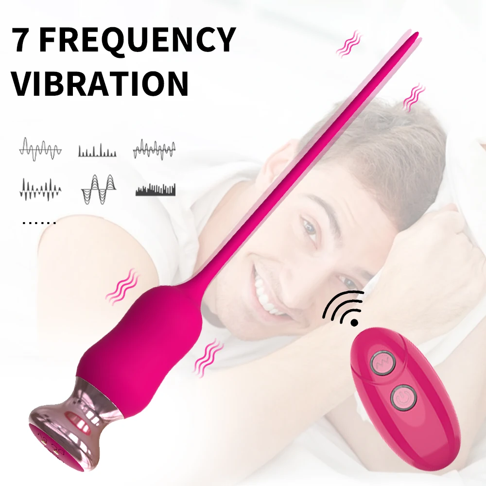 7 Frequency Wireless Remote Control Urethra Plug Point Vibrator Male Vibrator Urethral Dilator Urethral Probe Sex Toys For Men