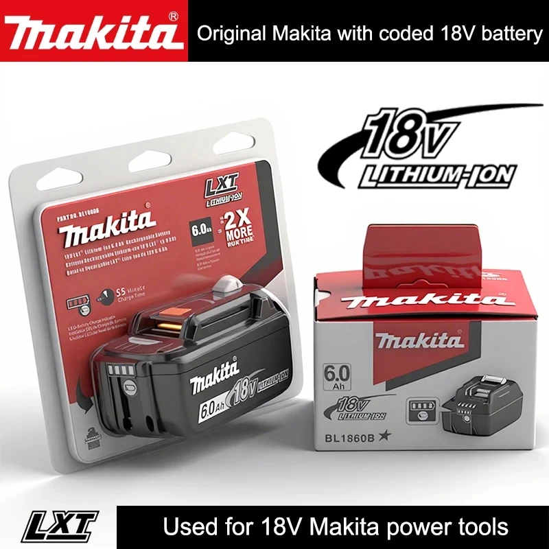 

100% Genuine Makita 6000mAh/5000mAh Makita 18V Battery BL1830B BL1850B BL1850 BL1840 BL1860 BL1815 Replacement Lithium Battery