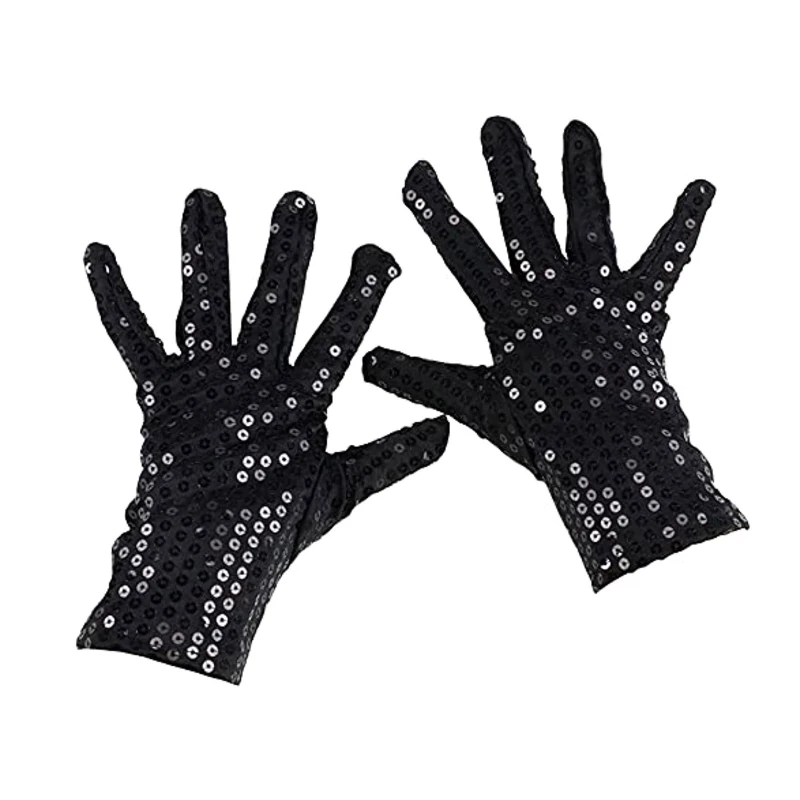 652F Guante Popular estrella para adultos, guantes para disfraz fiesta guantes con lentejuelas, guantes Unisex