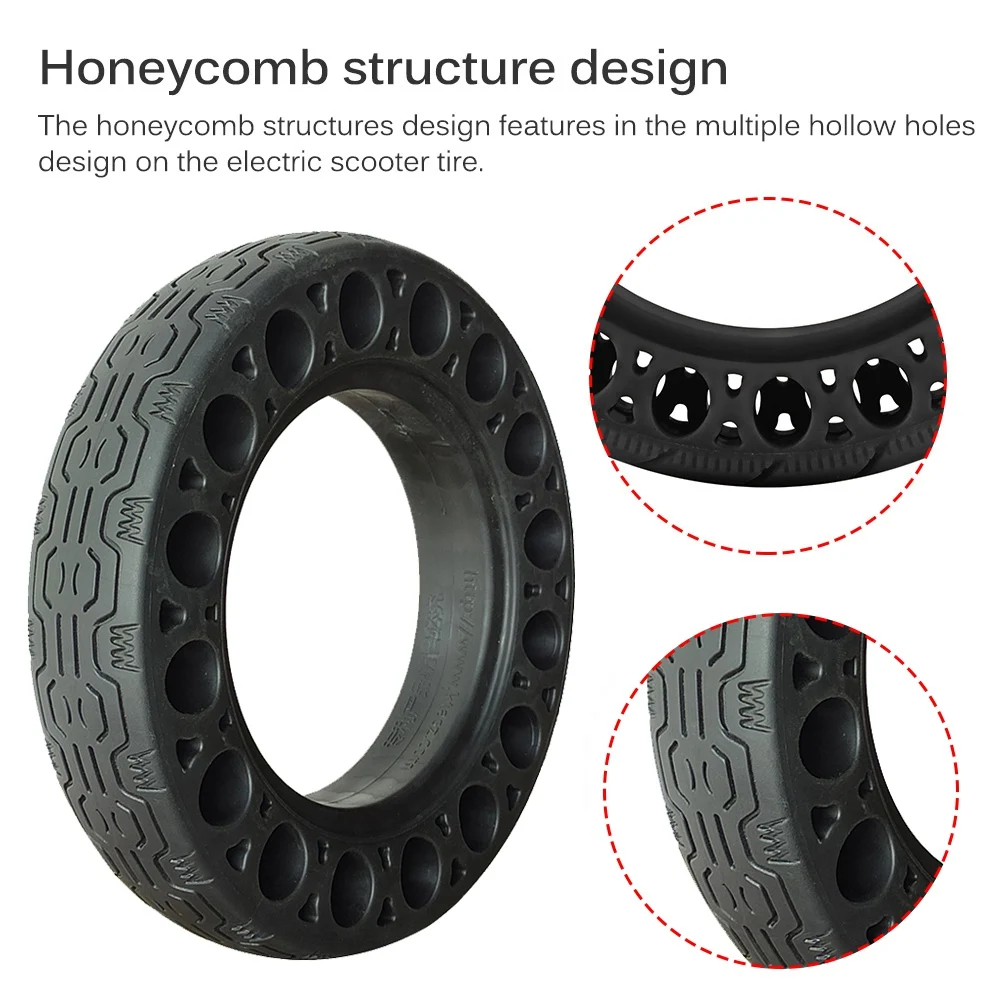 

WO-10 Inch Rubber Solid Tires For Ninebot Max G30 Electric Scooter Honeycomb Shock Absorber Damping Tyre Black