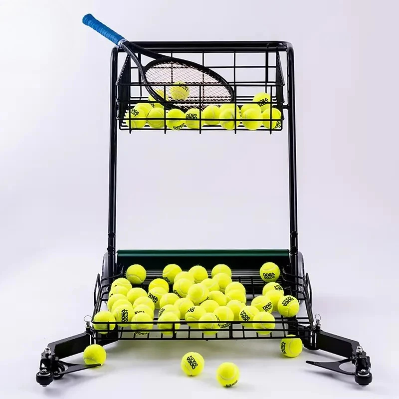 Automatic Tennis Ball Picker Metal Collector Machine Outdoor Sports Training Aid Black Digital Printing