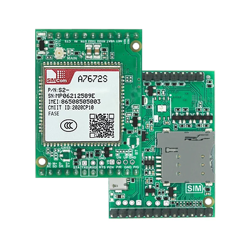 A7672S-FASE Макетная плата LTE CAT1 Модуль SIMCOM 4G + 2G + BT + GNSS + голос с антенной FPC и внешним комплектом GPS