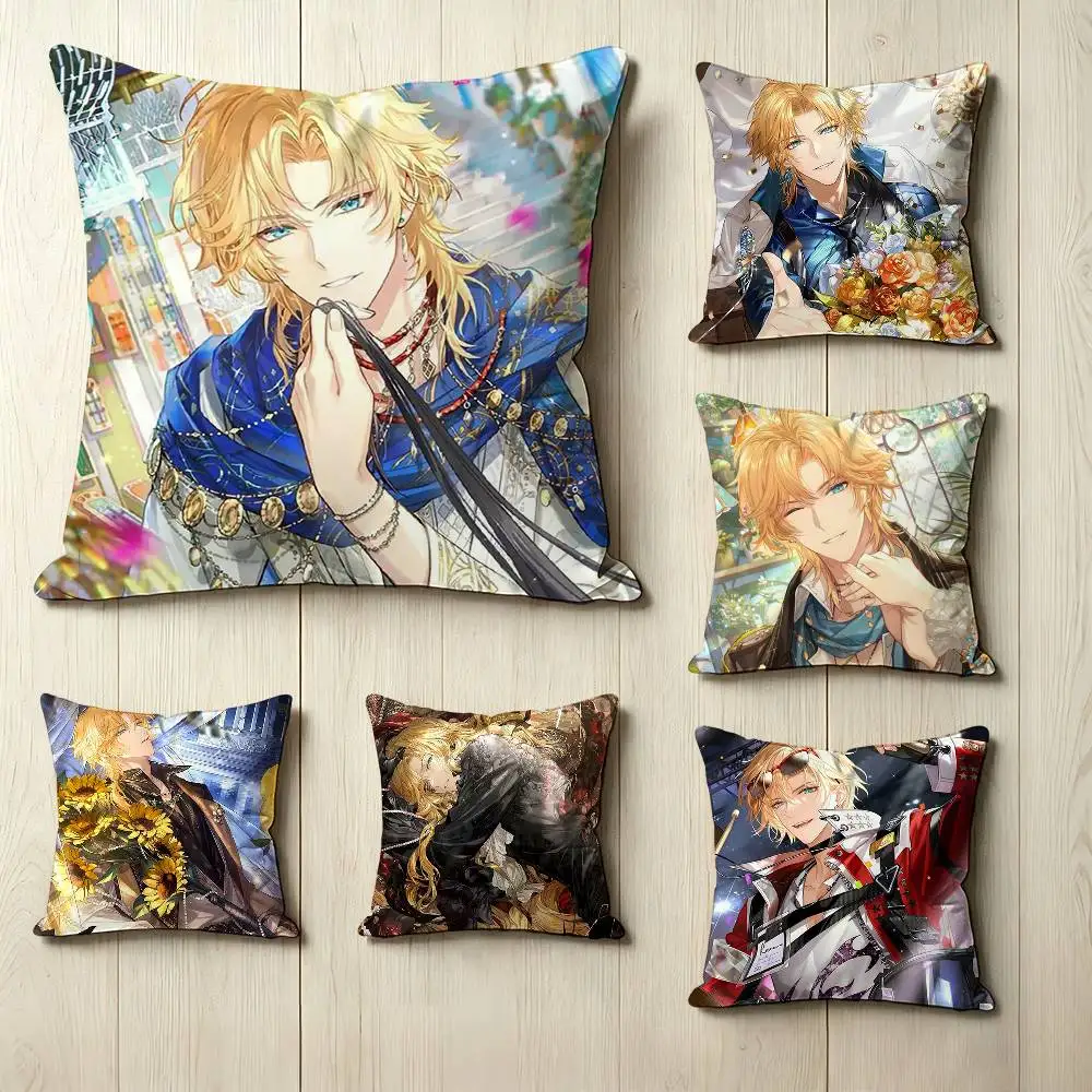 Romance Mobile Game F-For All Time  Pillow Case Square Double-Sided Sofa Cushion Cover Bedroom Bedside Pillow
