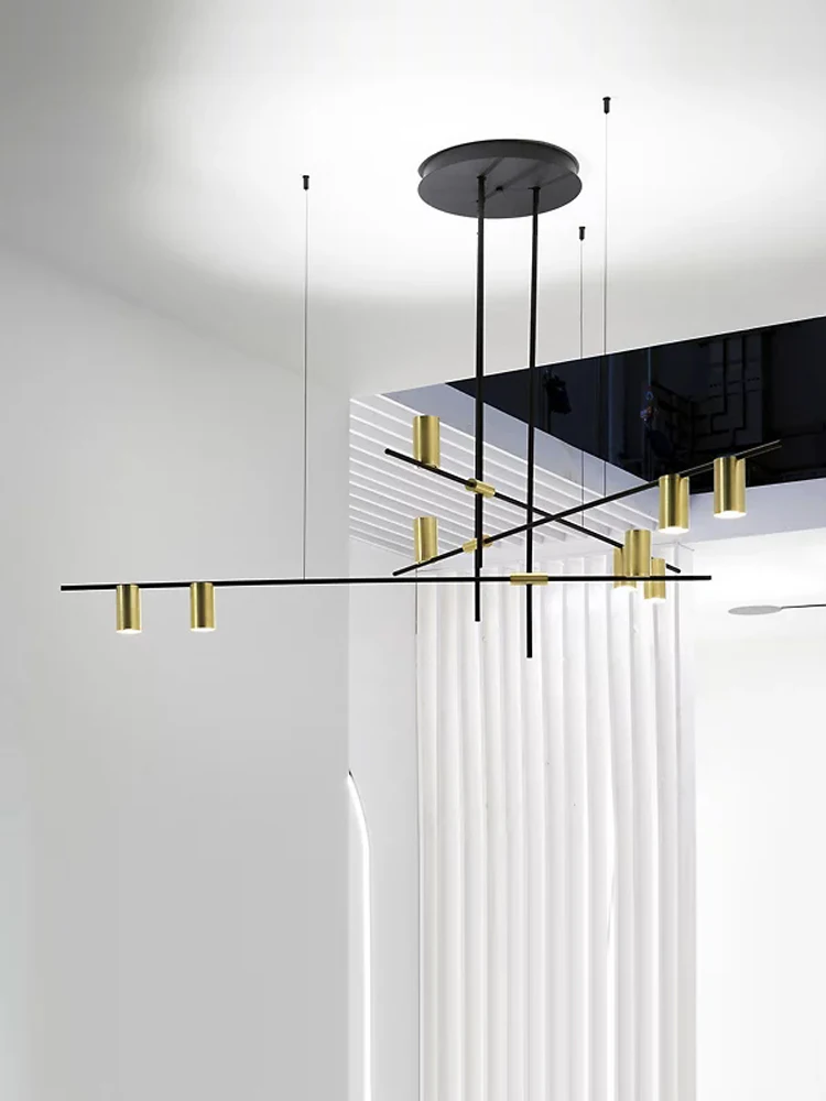 Nordic Modern LED Restaurant Decoration Pendent Lamp Bar Kitchen Hanging Long Pendant Light Creative Living Room Chandelier