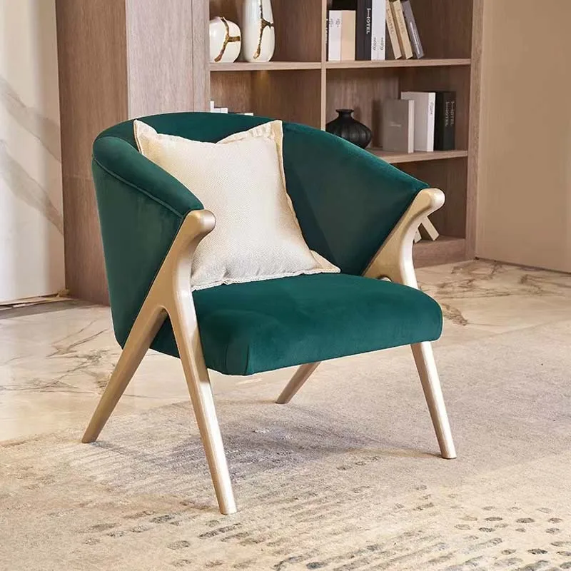 

Стул для отдыха в европейском стиле, одиночный диван для гостиной, ленивый стул из цельного дерева для домашней мебели для отеля
