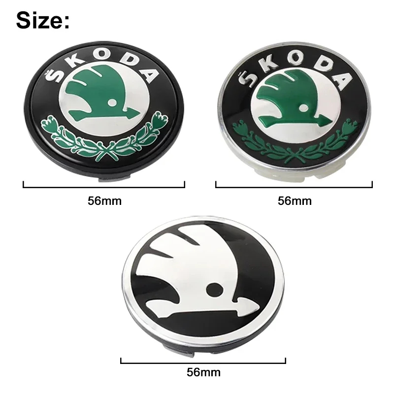 Car Styling Auto Wheel Hub Center Caps Rim Cover Badge Emblem For Skoda Octavia MK2 MK3 2 A7 Fabia Karoq Kodiaq Superb Rapid