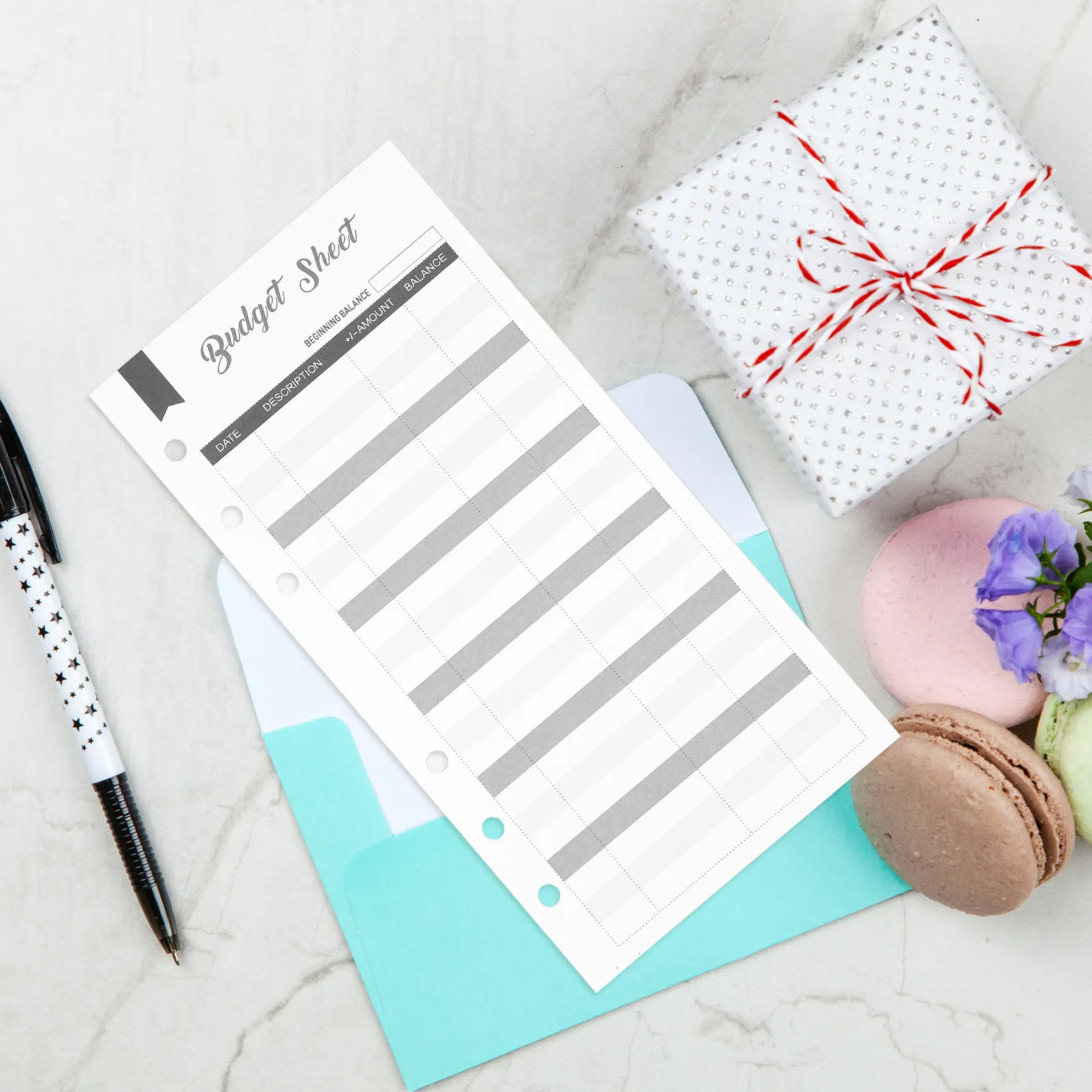 

60pcs Budget Sheets 60 Pages French Version Portable Daily Budget Planner For Weekly Monthly Billing Plan Convenient Planner