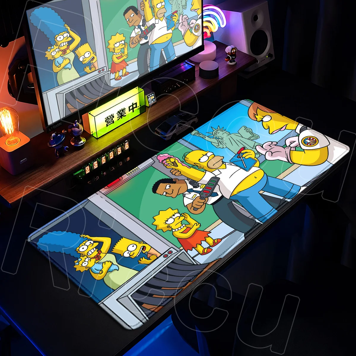 PC Rubber Accessories T-Thes Simpsons Hot Anime Keyboard Mousepad Carpet HD Printing Office Decoracion Large Desktop Mat 90x40cm