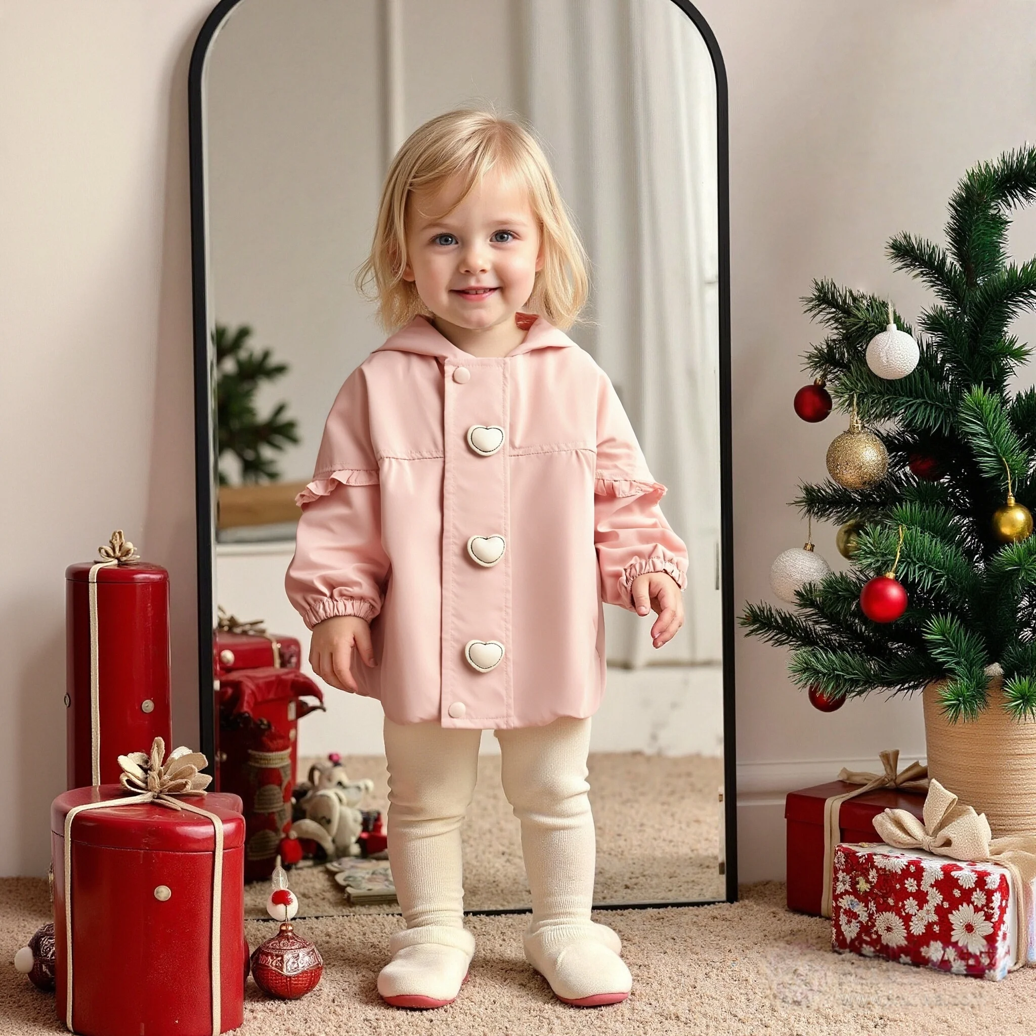 

Autumn And Winter Baby Girl Outerwear Solid Color Love Bow Pattern Hooded Baby Girl Jacket Cute Warm Girl Top Baby Clothing