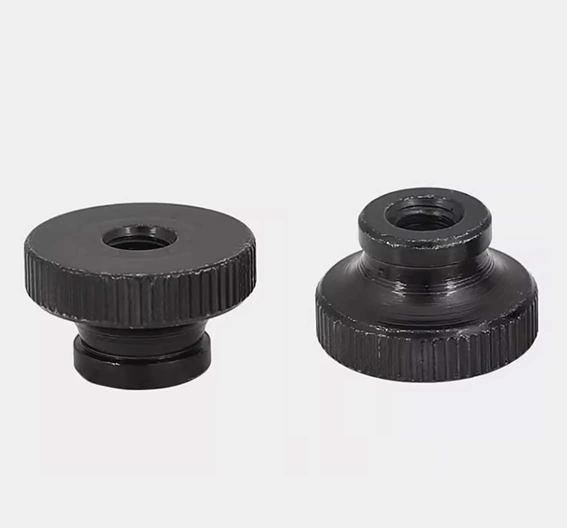 Black Zinc Through Hole Knurled Thumb Nuts M3 M4 M5 M6 M8 M10 Carbon Steel Hand Grip Knobs Step Nut Hardware Accessories