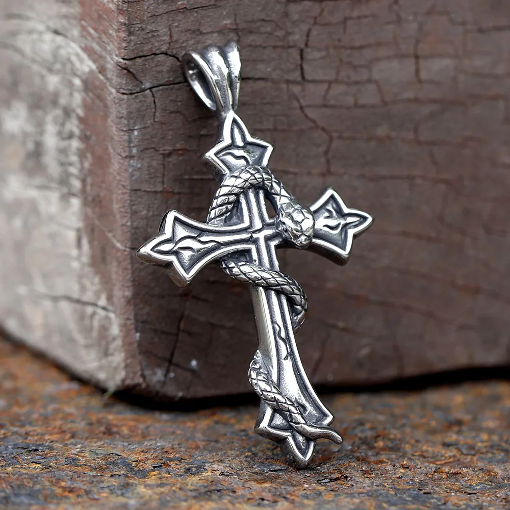 2025 Neues Design 316L Edelstahl Kreuz Schädel männer tier Anhänger Punk Hip Hop Halloween Schmuck kostenloser versand