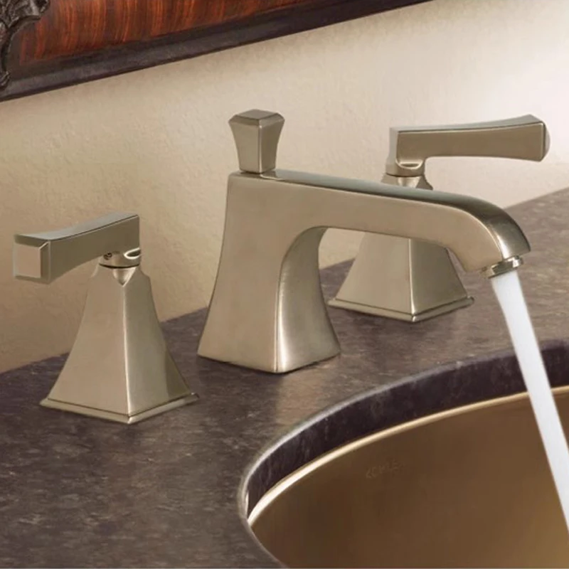 3Piece Split Bathroom Deck Mounted Sink Tap Basin Faucet Set Hot And Cold Mixer Taps 6 Colour 3Pcs/Set