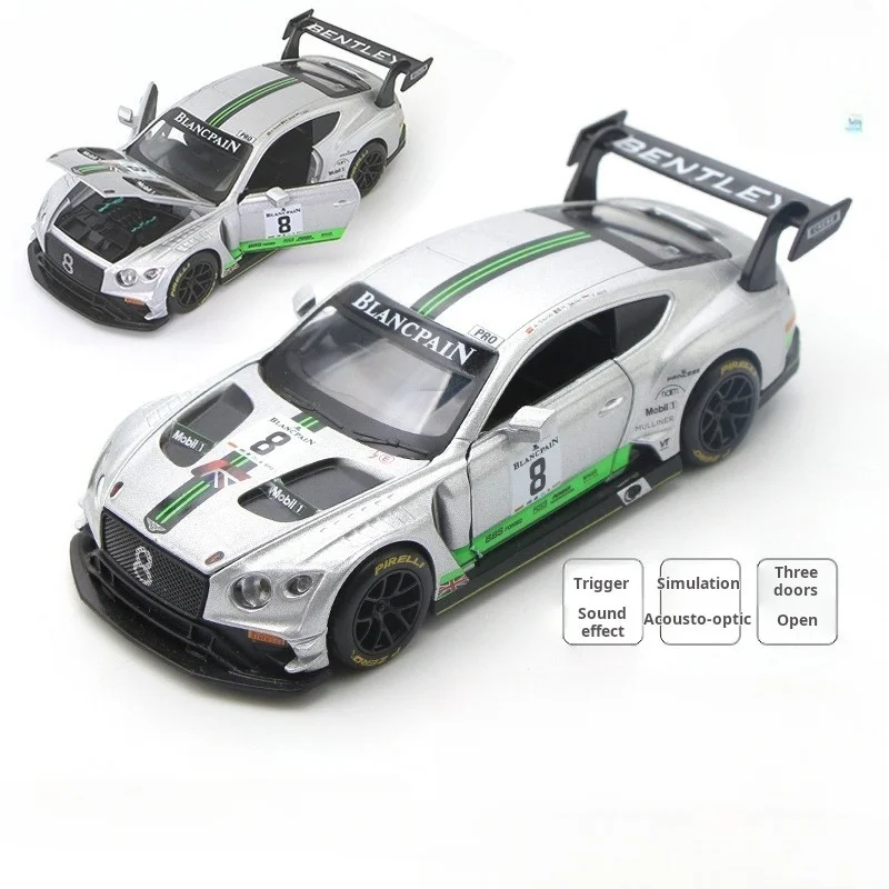 1:32 Mini modello di auto in lega Bentley GT3 giocattolo in metallo pressofuso e veicoli giocattolo tirare indietro macchinine per bambini per bambini ragazzo auto regalo