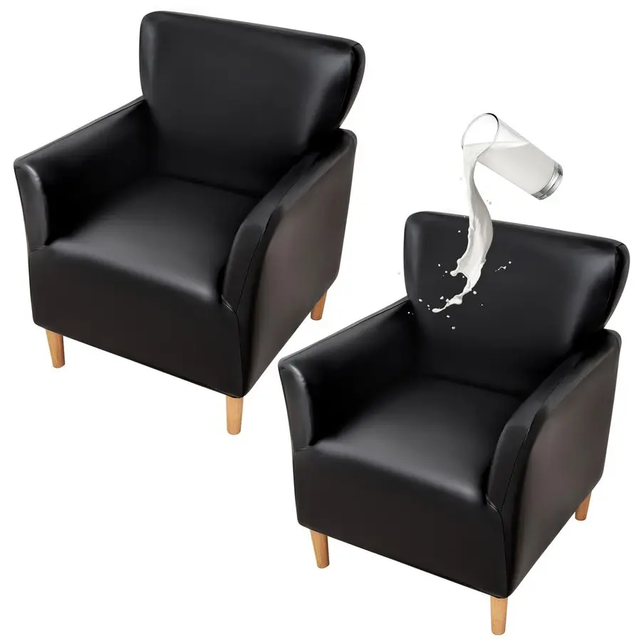 

Waterproof PU Leather Banquet Armchair Slipcover Chair Covers with Arms, Stretch Club Chair Slipcover Soft Sofa Covers AntiSlip