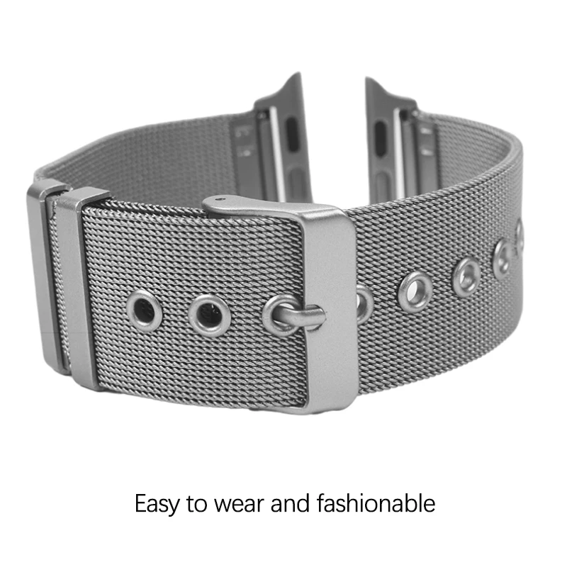 Correa de reloj milanesa para apple watch, pulsera de Metal Ultra 49mm 45mm 44mm 41mm 40mm, serie iwatch 3 4 5 6 7 8 9 SE